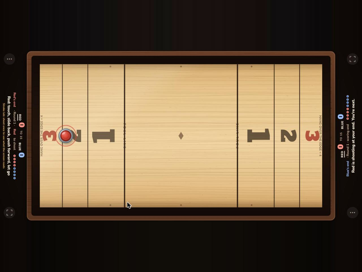 Shuffleboard on the table